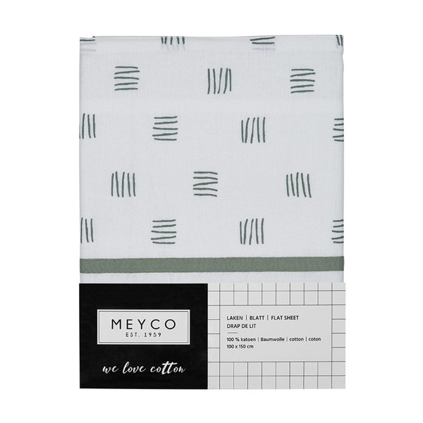 Ledikantlaken Meyco | Block stripe | forest green