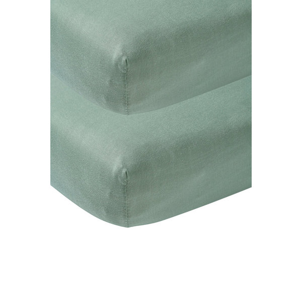 Hoeslaken Meyco | 2-Pack | stone green | 60x120cm