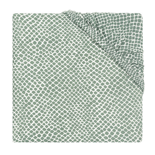 Hoeslaken Jollein | Snake | ash green | 60x120cm