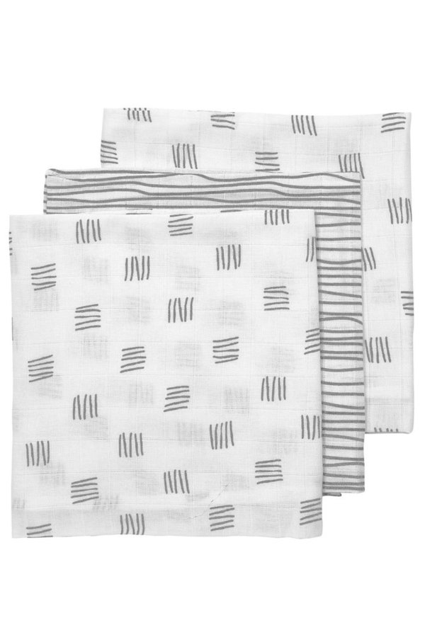 Hydrofiele doeken Meyco | 3-Pack | Stripe grey | 70x70